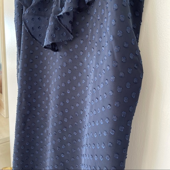 NWT Heartloom Navy Slip Dress with Sheer Polka Dot Overlay Dress Size Medium - Picture 5 of 11